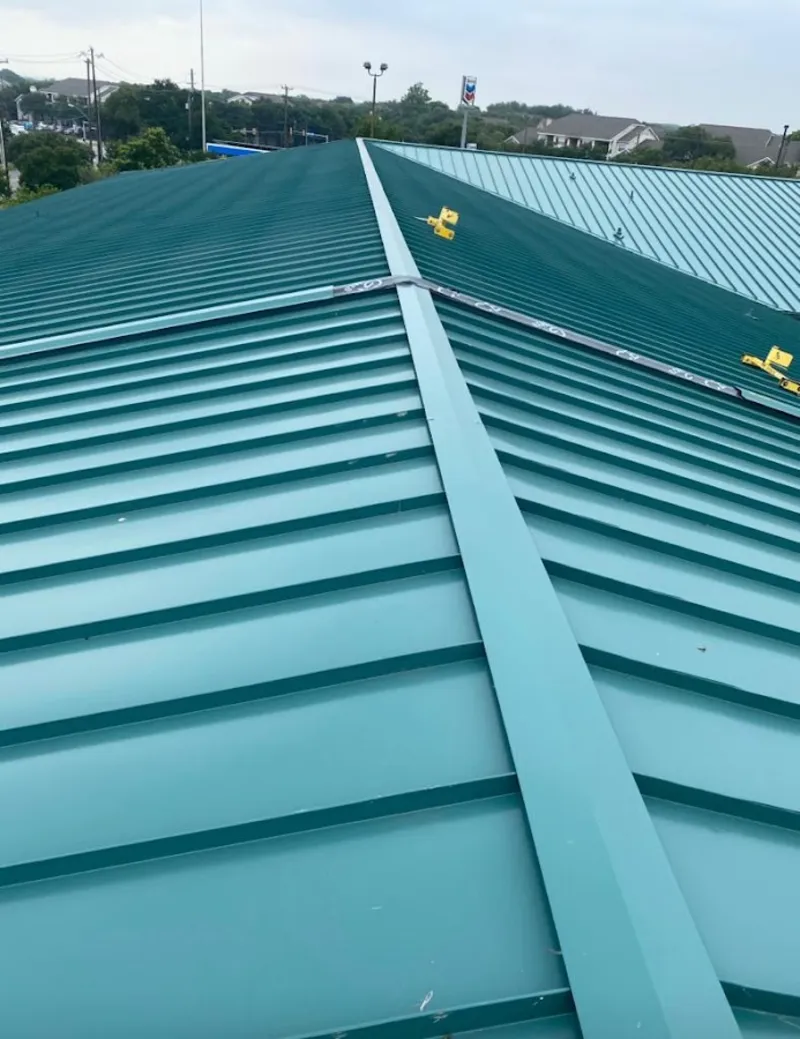 Green commercial metal roof ridge and valley for Metal Roof Repair in Normandy Park